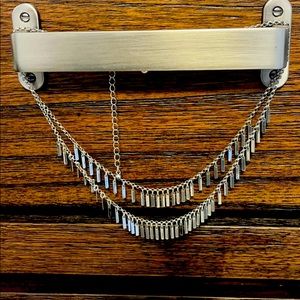 Double layered silver necklace